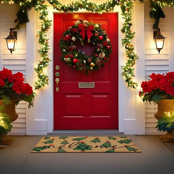 17" X 30" Merry Christmas Coco Coir Welcome Door Mat With Heavy Duty Backing - Picture 2 of 9